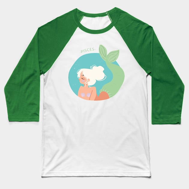 Pisces Baseball T-Shirt by gnomeapple